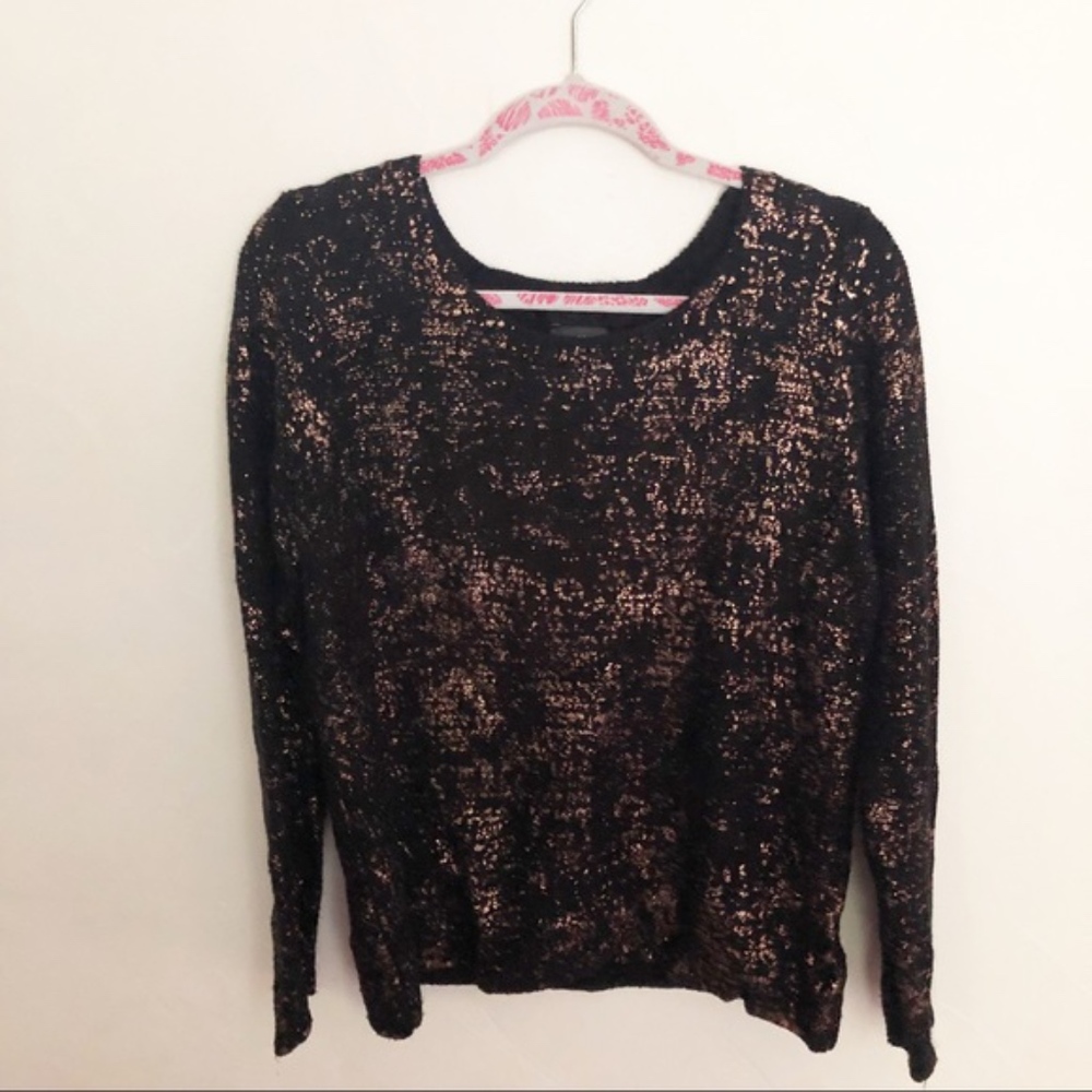 UO sparkle & fade gold sparkly speckled sweater
